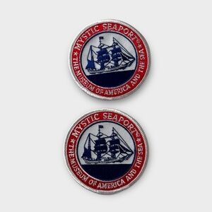 Mystic Seaport Musuem Patches 2 Pc Lot NEW